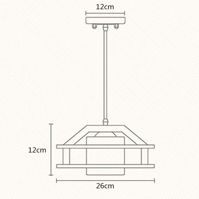 Lámpara colgante de roble de estilo nórdico con pantalla de vidrio esmerilado Cafe