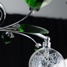 Lámpara de araña de 6 luces estilo campestre de aluminio y vidrio cromado