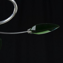 Lámpara de araña de 6 luces estilo campestre de aluminio y vidrio cromado