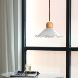 Lámpara colgante moderna de cristal con encaje, lámpara colgante de un solo cabezal