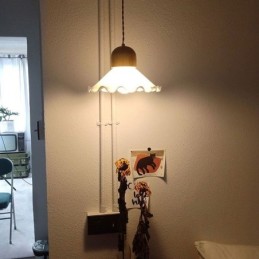Lámpara colgante moderna de cristal con encaje, lámpara colgante de un solo cabezal