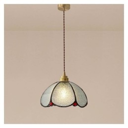 Lámpara colgante minimalista de vidrio con pétalos, lámpara colgante de vidrio de un solo cabezal