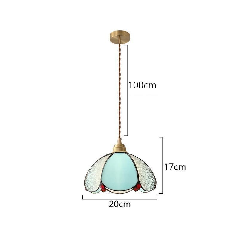 Lámpara colgante minimalista de vidrio con pétalos, lámpara colgante de vidrio de un solo cabezal