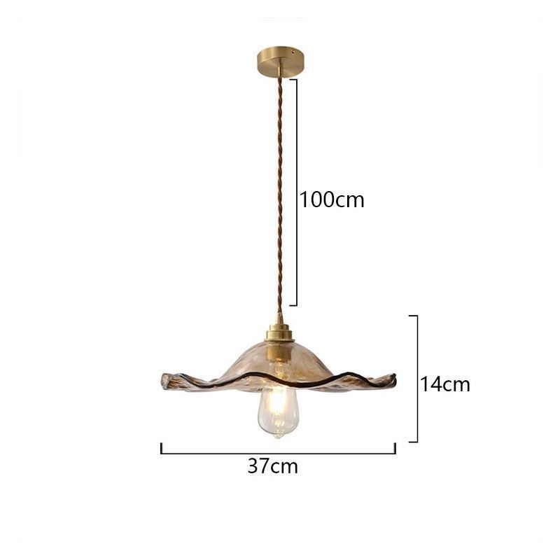 Lámpara colgante de vidrio con forma de hoja de loto, accesorio decorativo creativo