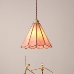 Lámpara colgante de vidrio estilo japonés, estilo retro, con pétalos