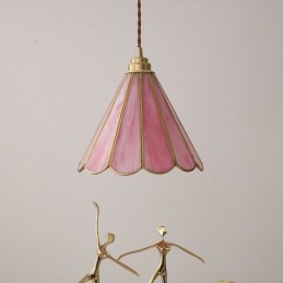 Lámpara colgante de vidrio estilo japonés, estilo retro, con pétalos