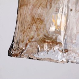 Lámpara colgante de cristal única en miniatura, estilo japonés, color ámbar, iluminación decorativa.