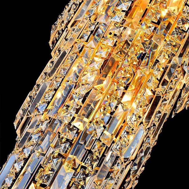 Lámpara de araña de cristal colgante larga europea