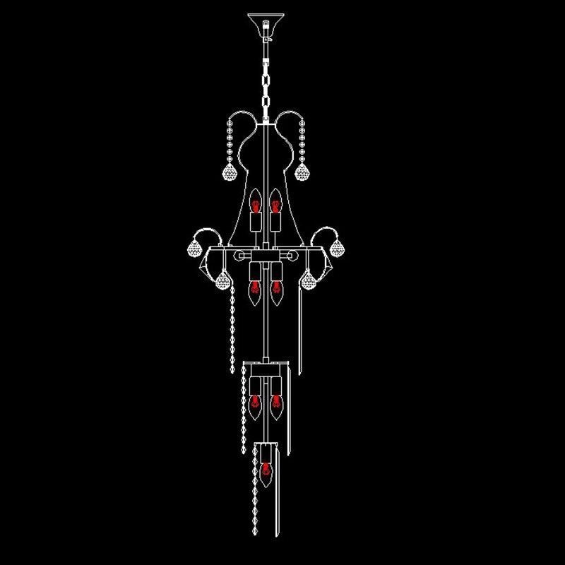 Lámpara de araña de cristal colgante larga europea