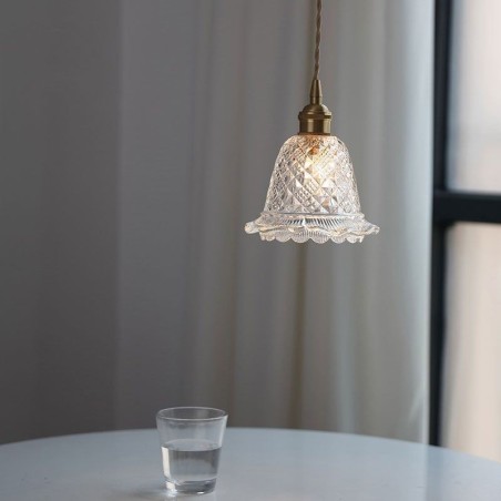 Lámpara colgante de cristal con diseño de flores, moderna, de 1 luz, decorativa. Lámpara colgante de cristal con diseño de flores, moderna, de 1 luz, decorativa.
