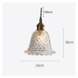 Lámpara colgante de cristal con diseño de flores, moderna, de 1 luz, decorativa.