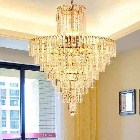 Lámpara colgante cónica de cristal moderna y elegante Lámpara colgante cónica de cristal moderna y elegante