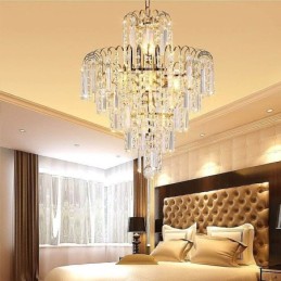 Lámpara colgante cónica de cristal moderna y elegante