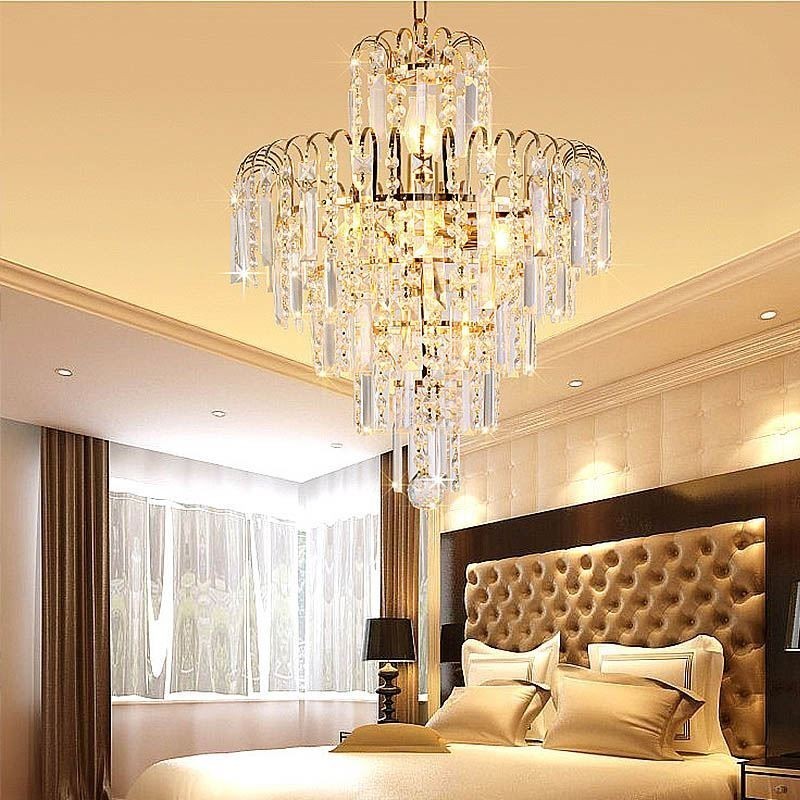 Lámpara colgante cónica de cristal moderna y elegante