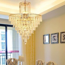Lámpara colgante cónica de cristal moderna y elegante