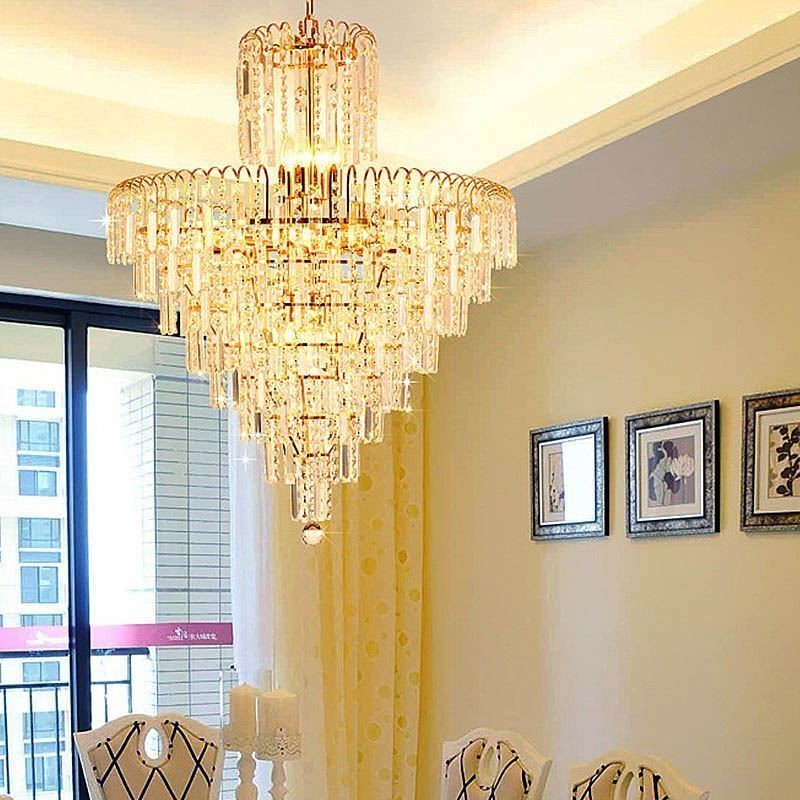 Lámpara colgante cónica de cristal moderna y elegante