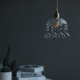 Lámpara colgante moderna de cristal en miniatura, 1 luz, accesorio decorativo.