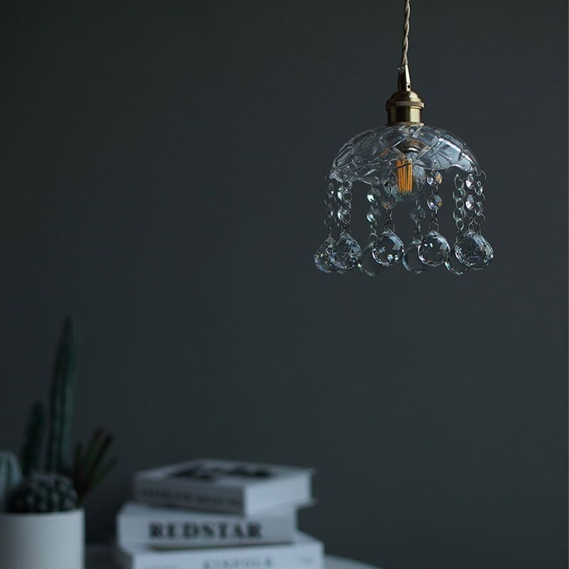 Lámpara colgante moderna de cristal en miniatura, 1 luz, accesorio decorativo.