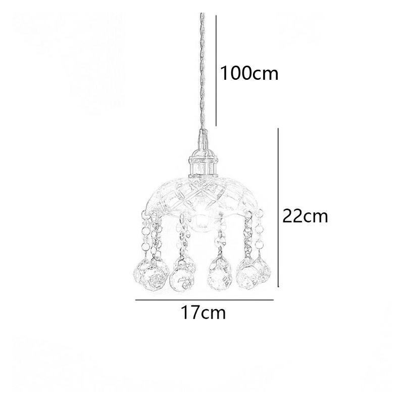 Lámpara colgante moderna de cristal en miniatura, 1 luz, accesorio decorativo.