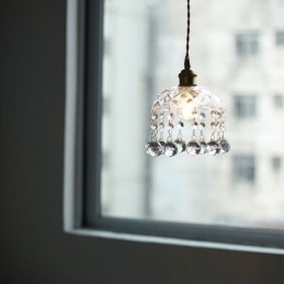 Lámpara colgante moderna de cristal en miniatura, 1 luz, accesorio decorativo.