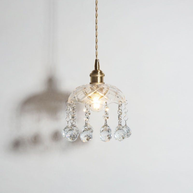Lámpara colgante moderna de cristal en miniatura, 1 luz, accesorio decorativo.