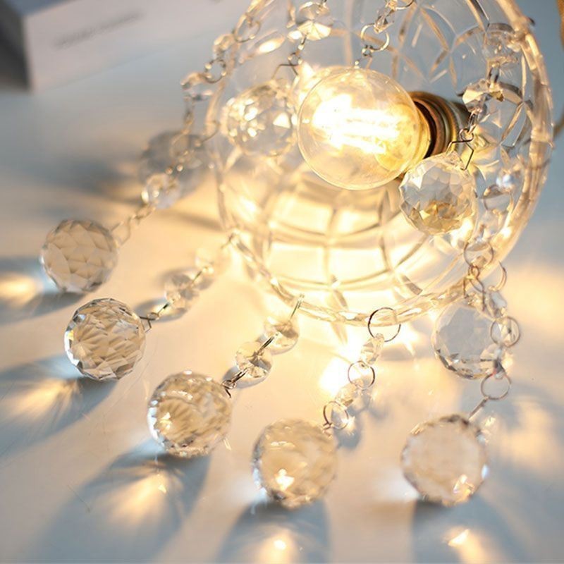 Lámpara colgante moderna de cristal en miniatura, 1 luz, accesorio decorativo.