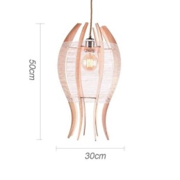 Lámpara colgante nórdica de madera con forma de pez DIY