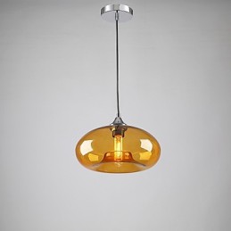 Lámpara colgante moderna de 1 luz con pantalla de cristal transparente