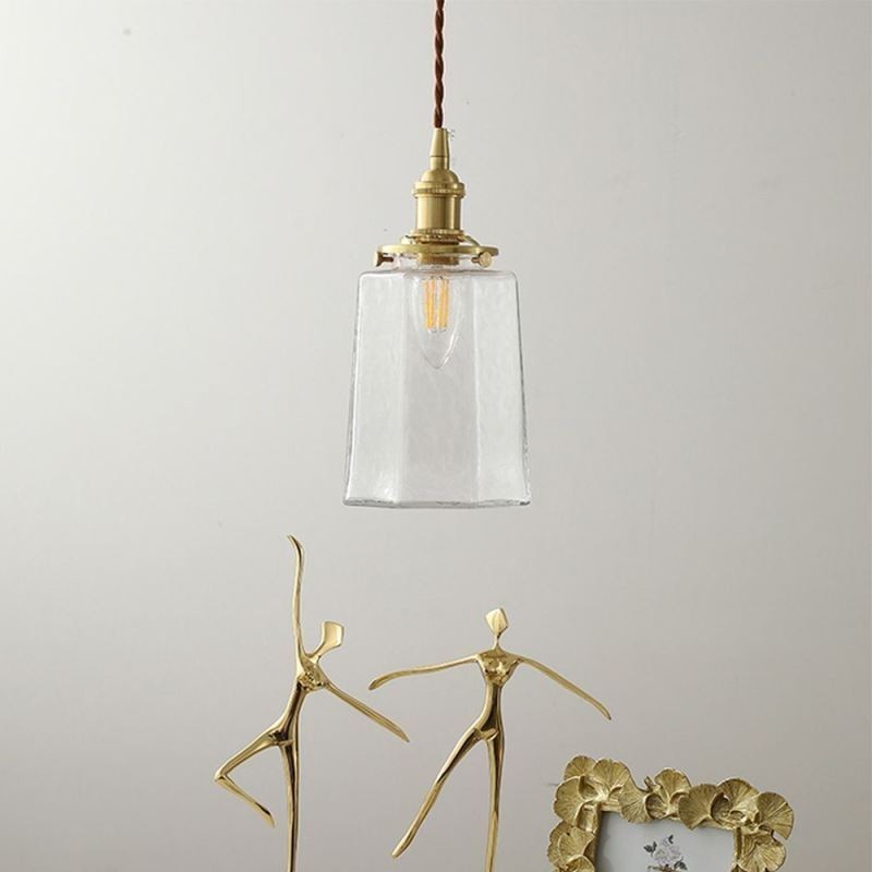 Lámpara colgante de cristal minimalista moderna, lámpara de techo decorativa