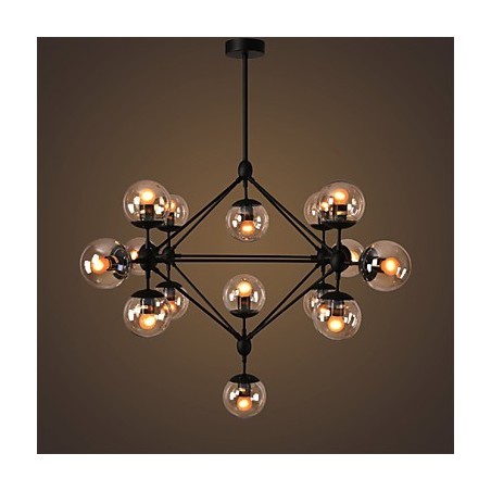 Lámpara de araña de 15 luces con bola de cristal, estilo retro, para exteriores, garaje y metal. Lámpara de araña de 15 luces con bola de cristal, estilo retro, para exteriores, garaje y metal.