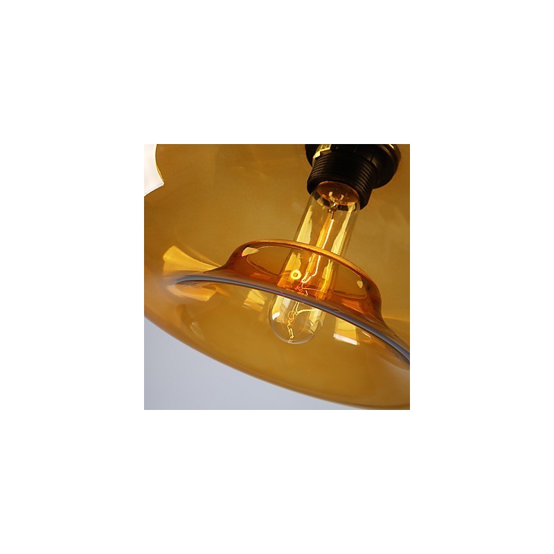 Lámpara colgante moderna de 1 luz con pantalla de cristal transparente