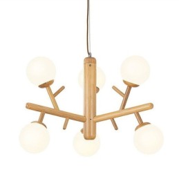 Lámpara colgante de madera creativa nórdica