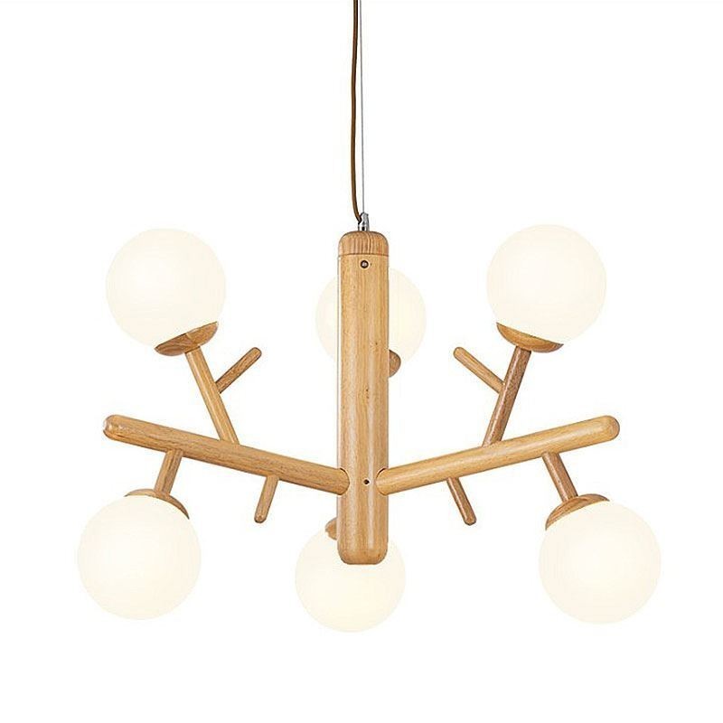 Lámpara colgante de madera creativa nórdica
