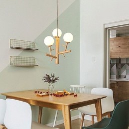 Lámpara colgante de madera creativa nórdica