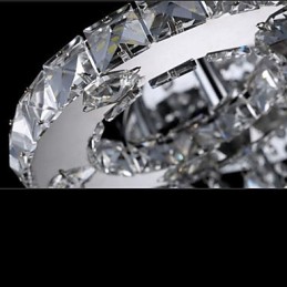 Lámpara de techo moderna contemporánea de metal cromado y cristal