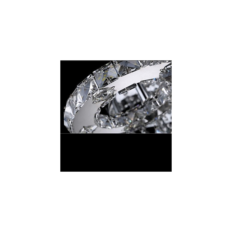 Lámpara de techo moderna contemporánea de metal cromado y cristal