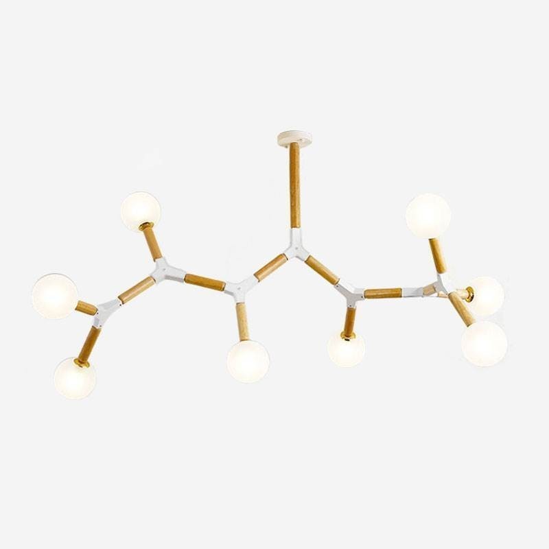 Lámpara colgante nórdica Magic Bean, iluminación creativa de madera