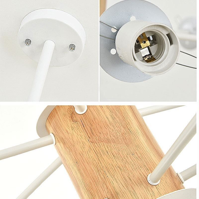 Lámpara colgante de frijol mágico, lámpara nórdica creativa de madera