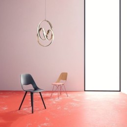 Lámpara colgante minimalista moderna con diseño circular único y forma de isla.