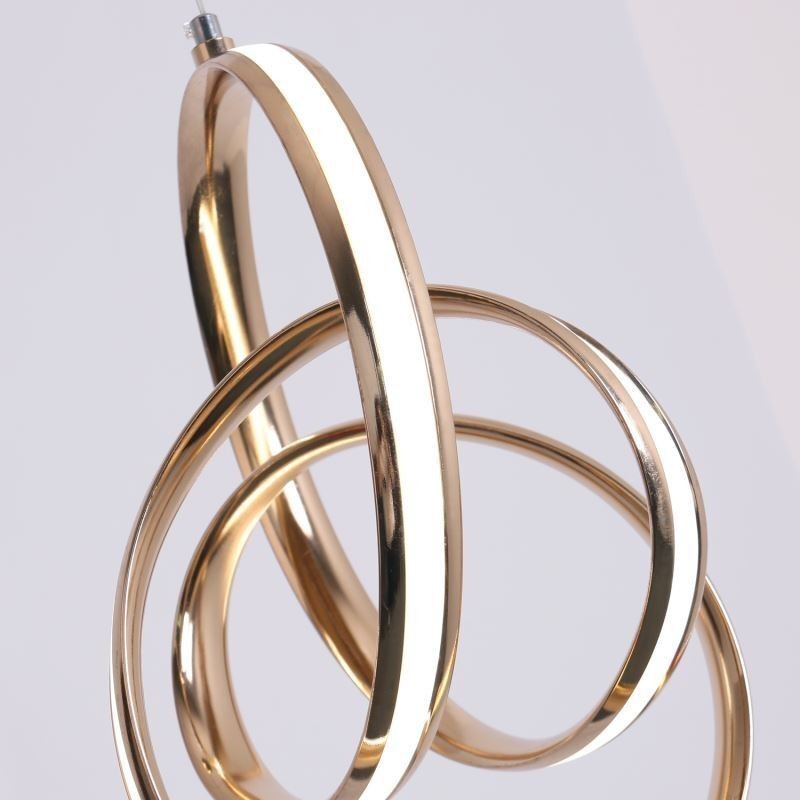 Lámpara colgante minimalista moderna con diseño circular único y forma de isla.