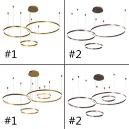 Lámpara colgante posmoderna con forma de anillo de acrílico