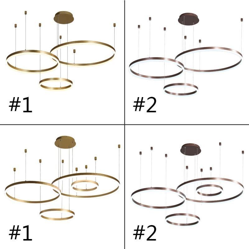 Lámpara colgante posmoderna con forma de anillo de acrílico