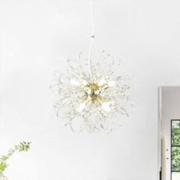 Lámpara colgante de cristal de diente de león, elegante lámpara de araña