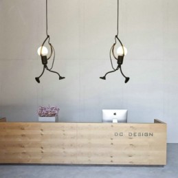 Lámpara colgante moderna y sencilla con forma de hombrecito, luz creativa