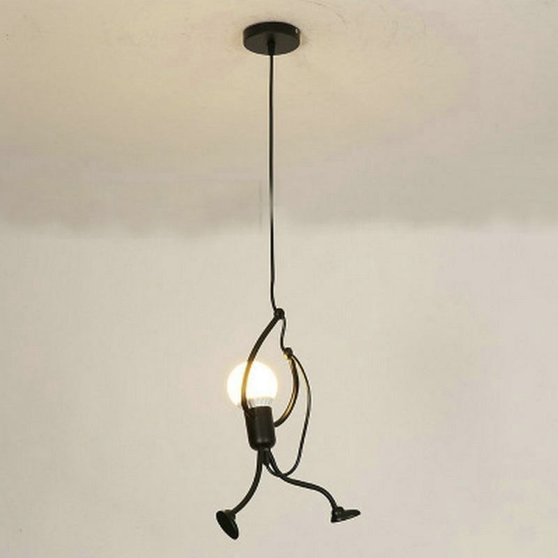 Lámpara colgante moderna y sencilla con forma de hombrecito, luz creativa