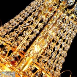 Lámpara de araña de cristal colgante larga europea