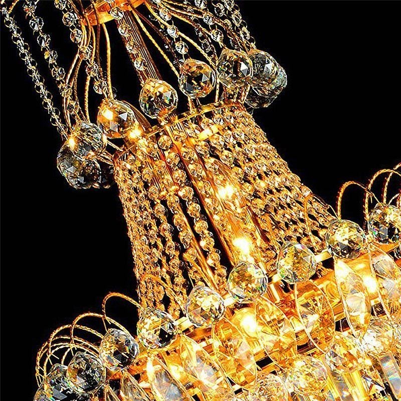 Lámpara de araña de cristal colgante larga europea