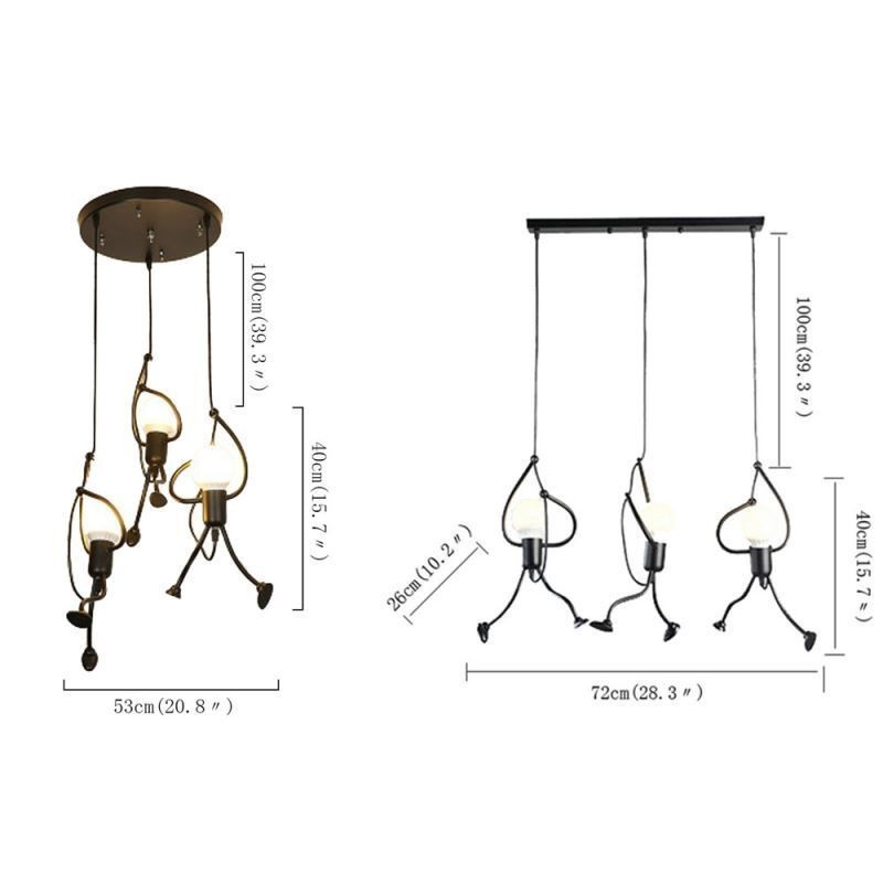 Lámpara colgante moderna con forma de hombrecito creativa, lámpara individual para el hogar