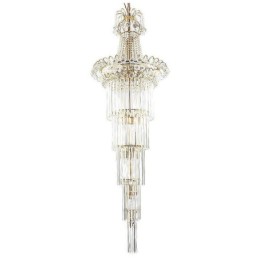 Elegante lámpara colgante larga de cristal