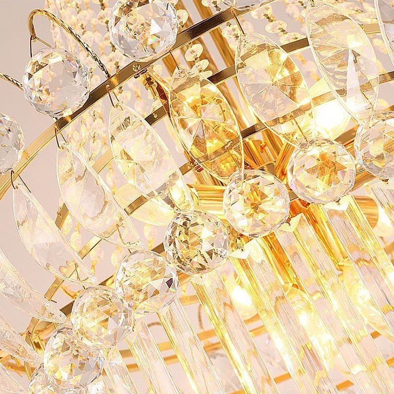 Elegante lámpara colgante larga de cristal